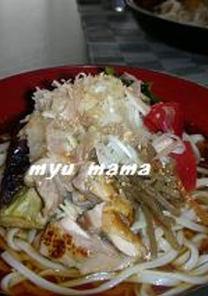 焼き茄子のっけ冷しうどん-レシピのメイン写真