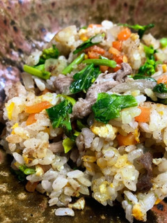【簡単一皿】菜の花(高山真菜)チャーハン-レシピのメイン写真