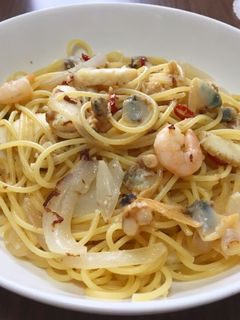 ニンニク香る!シーフードミックスパスタ-レシピのメイン写真