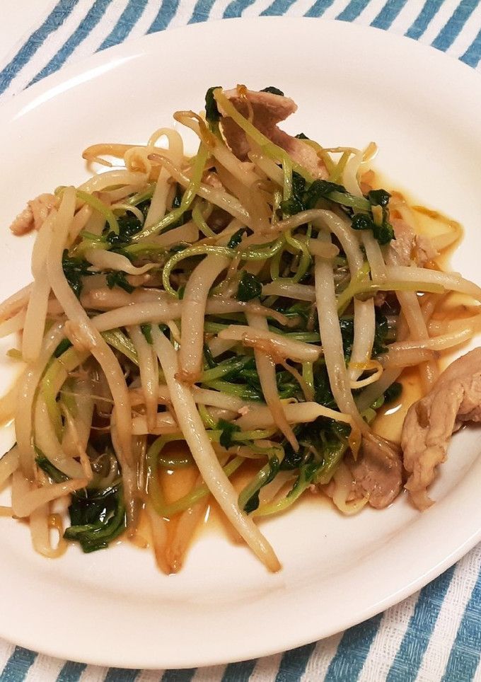 豚肉ともやしと豆苗炒め-レシピのメイン写真