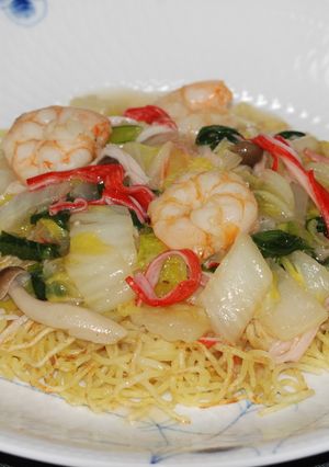 白菜と海老のあんかけ塩焼きそば♪-レシピのメイン写真