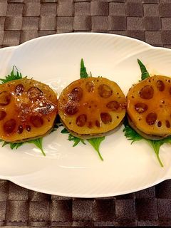 レンコンの挟み焼き 柚子胡椒タレ-レシピのメイン写真