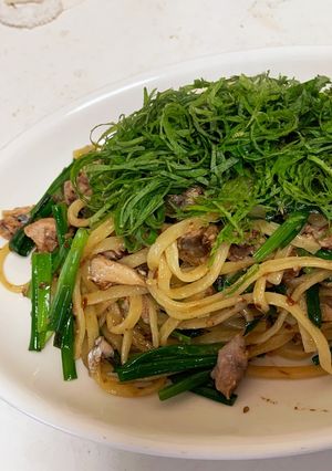 鯖と青ネギのサクサク醤油にんにくスパ-レシピのメイン写真