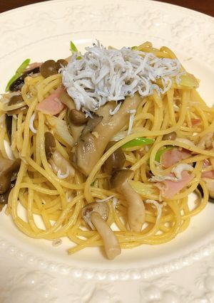 シラス・ネギ・きのこの柚子胡椒パスタ-レシピのメイン写真