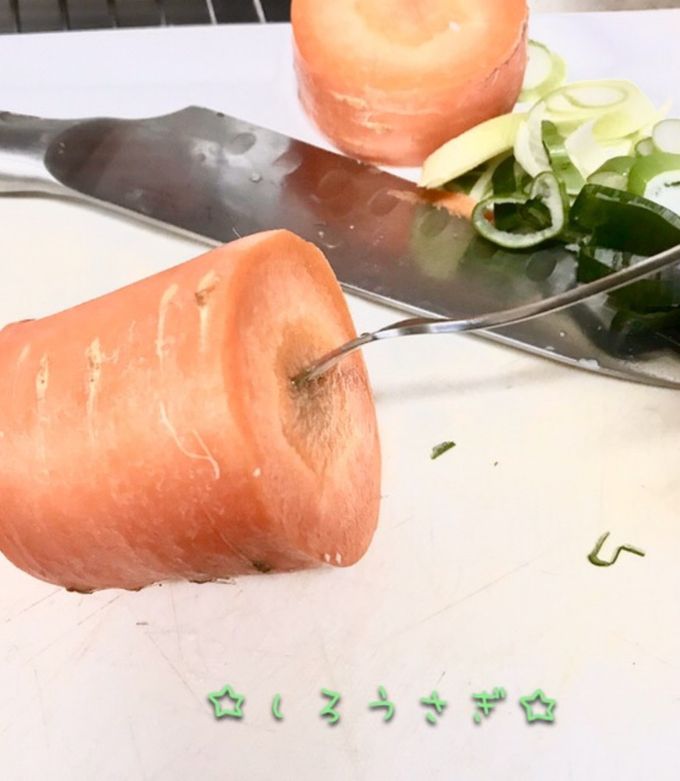 フォークで簡単♫短い野菜等のピーラー-レシピのメイン写真