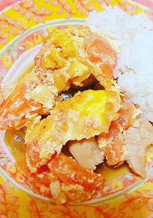 トマ玉親子丼-レシピのメイン写真