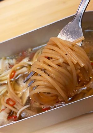 全粒粉ワンポッドパスタ@メスティン-レシピのメイン写真