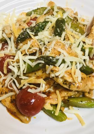 鶏肉とアスパラのはちみつケチャップ炒め-レシピのメイン写真