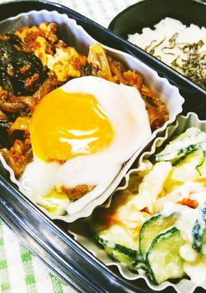 肉豆腐とレンチン温卵のお弁当-レシピのメイン写真