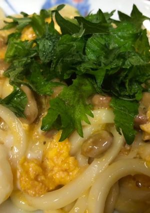 3分でできる！　明太納豆カルボナーラ-レシピのメイン写真
