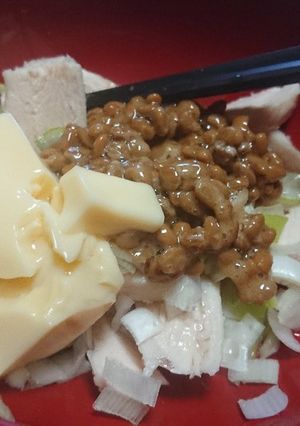 サラダチキン納豆玉子豆腐和え-レシピのメイン写真