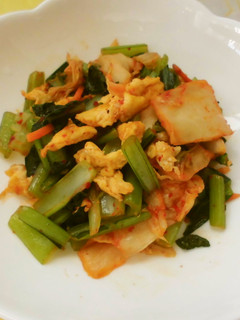 小松菜とキムチの炒め物♪-レシピのメイン写真