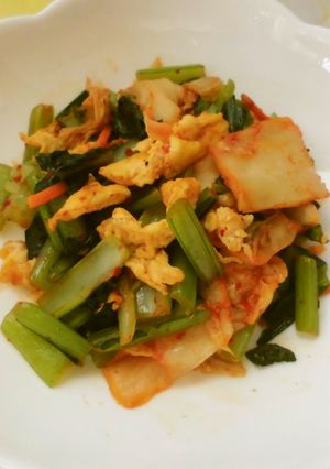 小松菜とキムチの炒め物♪-レシピのメイン写真