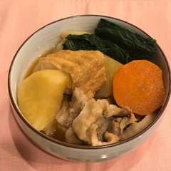 鍋帽子♡豚ばら肉と厚揚げの肉じゃが-レシピのメイン写真
