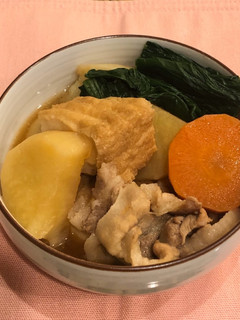 鍋帽子♡豚ばら肉と厚揚げの肉じゃが-レシピのメイン写真