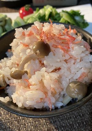 【包丁要らず】小海老としめじの炊込みご飯-レシピのメイン写真