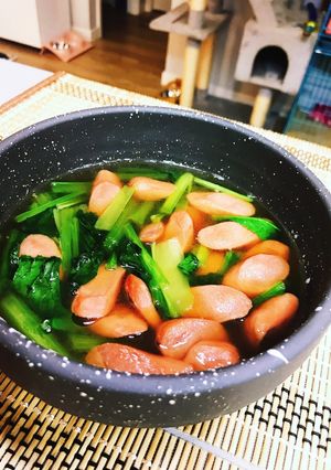 超簡単☆小松菜とソーセージの煮浸し-レシピのメイン写真