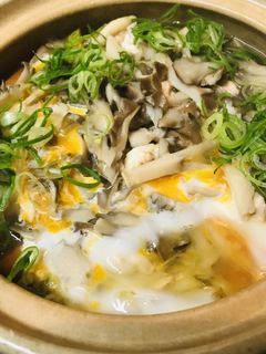 キノコと細切り野菜たっぷり玉子とじ鍋-レシピのメイン写真
