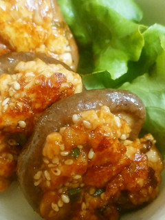 ピリ辛!椎茸の豆腐詰め-レシピのメイン写真