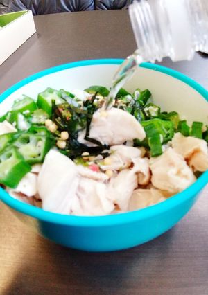 笹身とオクラの冷茶漬け弁当-レシピのメイン写真