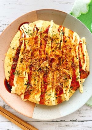 コンビニ食材だけ！レンジでお好み焼き風-レシピのメイン写真