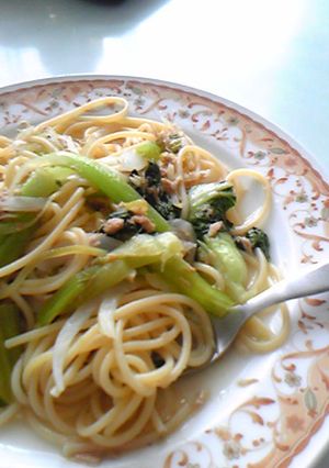 チンゲンサイとツナのパスタ中華風-レシピのメイン写真