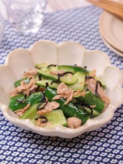 簡単副菜♪きゅうりのツナ塩昆布炒め-レシピのメイン写真