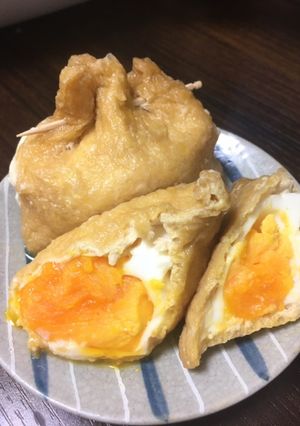 材料2つ!簡単美味しい巾着揚げ玉子-レシピのメイン写真