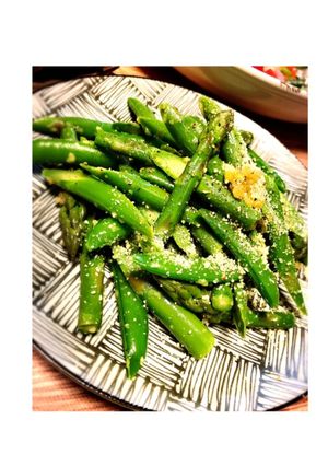 アスパラとスナップエンドウのチーズ炒め-レシピのメイン写真