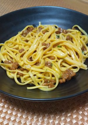 納豆の釜玉パスタ-レシピのメイン写真