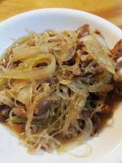 すき焼きの割下で、春雨牛丼-レシピのメイン写真