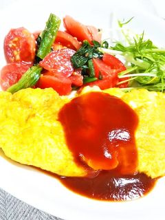 簡単♪ベーコンレタスの中華風オムレツ-レシピのメイン写真