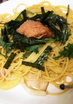 ベーコンとしめじの和風明太パスタ-レシピのメイン写真