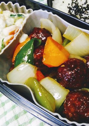 酢豚風 肉だんごのお弁当-レシピのメイン写真