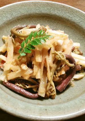 たけのことわらびの葱ラー油炒め-レシピのメイン写真