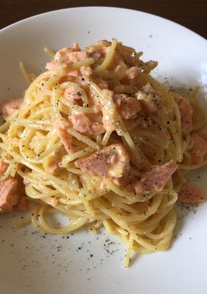 【お店の味】鮭クリームパスタ-レシピのメイン写真