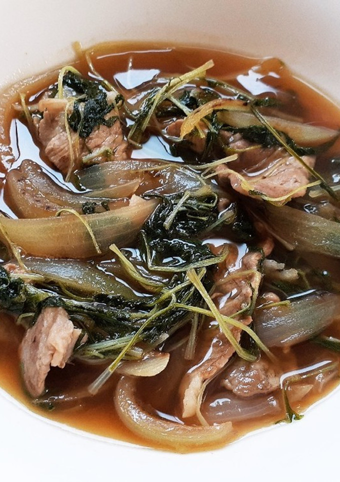 豚肉と玉ねぎと水菜の煮物-レシピのメイン写真