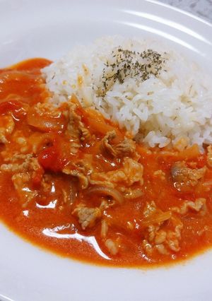豚こまのトマトクリーム-レシピのメイン写真