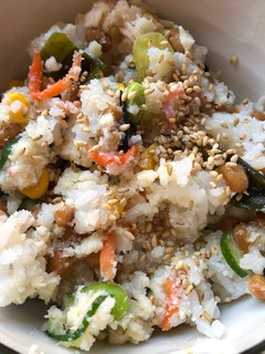 納豆とおからの酢の物のご飯-レシピのメイン写真