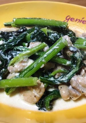 簡単　江戸菜と鶏肉のクリーム煮-レシピのメイン写真