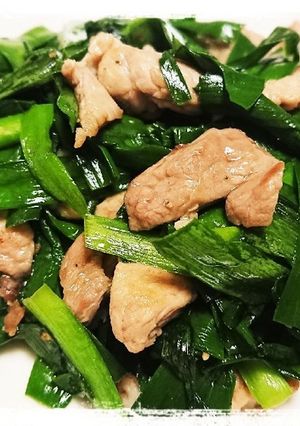 豚ロースとニラの塩炒め-レシピのメイン写真