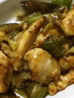 鶏むねとナスピーマンの酢味噌炒め-レシピのメイン写真