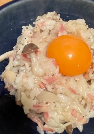 簡単ランチ☆カルボナーラ丼（リゾット風）-レシピのメイン写真
