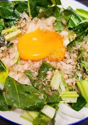 とろーり卵の新たま江戸菜サラダ-レシピのメイン写真