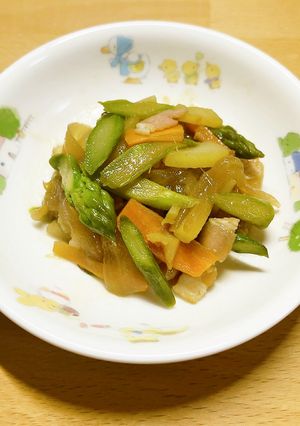 保育園給食★アスパラのベーコン炒め-レシピのメイン写真