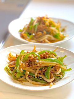 ご飯がすすむ!もやしとピーマンの甘辛炒め-レシピのメイン写真