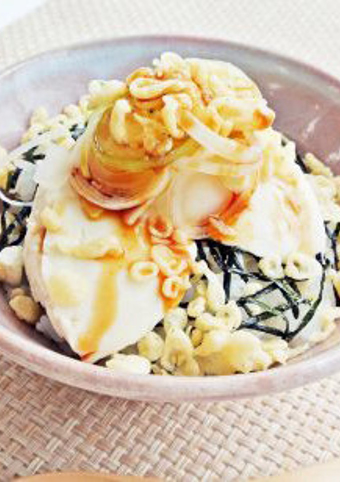 揚げ玉サクサクおとうふ丼-レシピのメイン写真