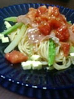 生ハムとトマトの冷製パスタ-レシピのメイン写真