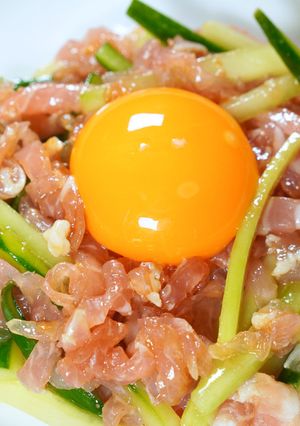 時短ダイエット料理☆生ハムユッケ-レシピのメイン写真