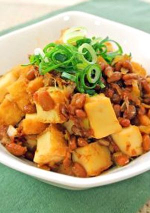 絹厚揚げと納豆のおかか炒め-レシピのメイン写真